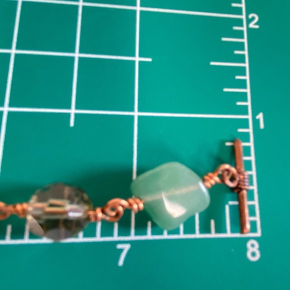 Copper Chain Bracelet Multi Shape Multi Color Stone With Toggle Clasp - Picture 6 of 6